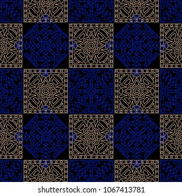Seamless background.  Indian color background for paper or cover. Abstract geometrical ethnic ornament with northern motifs. Vector texture.