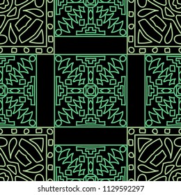 Seamless background.  Indian color background for paper or cover. Abstract geometrical ethnic ornament with northern motifs. Vector texture.