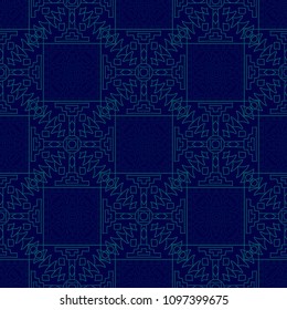 Seamless background.  Indian color pattern for fabric or paper. Abstract geometrical ethnic ornament with northern motifs. Vector texture.