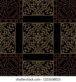Seamless background.  Indian color pattern for paper or cover. Abstract geometrical ethnic ornament with northern motifs. Vector texture.