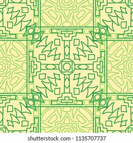 Seamless background.  Indian color pattern for paper or cover. Abstract geometrical ethnic ornament with northern motifs. Vector texture.