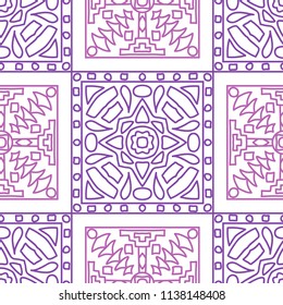 Seamless background.  Indian color pattern for wallpaper or cloth design. Abstract geometrical ethnic ornament with northern motifs. Vector texture.