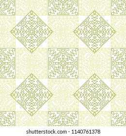 Seamless background.  Indian color pattern for fabric or paper. Abstract geometrical ethnic ornament with northern motifs. Vector texture.