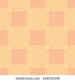 Seamless background.  Indian color pattern for wallpaper or cloth design. Abstract geometrical ethnic ornament with northern motifs. Vector texture.