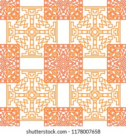 Seamless background.  Indian color pattern for paper or cover. Abstract geometrical ethnic ornament with northern motifs. Vector texture.