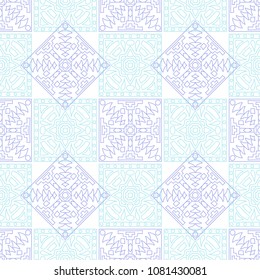 Seamless background.  Indian color vector pattern for fabric or paper. Abstract geometrical ethnic ornament with northern motifs. Vector texture.
