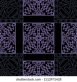 Seamless background.  Indian color vector pattern for paper or cover. Abstract geometrical ethnic ornament with northern motifs. Vector texture.