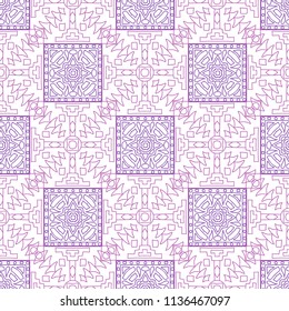 Seamless background.  Indian color vector pattern for wallpaper or cloth design. Abstract geometrical ethnic ornament with northern motifs. Vector texture.