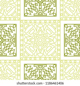 Seamless background.  Indian color vector pattern for fabric or paper. Abstract geometrical ethnic ornament with northern motifs. Vector texture.