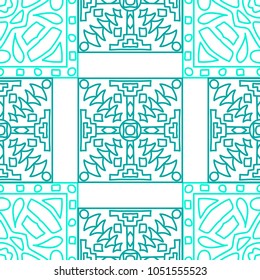 Seamless background.  Indian colorful vector background for fabric or paper. Abstract geometrical ethnic ornament with northern motifs. Vector texture.