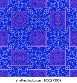 Seamless background.  Indian colorful vector background for paper or cover. Abstract geometrical ethnic ornament with northern motifs. Vector texture.