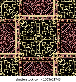 Seamless background.  Indian colorful vector background for paper or cover. Abstract geometrical ethnic ornament with northern motifs. Vector texture.