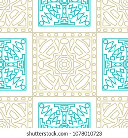 Seamless background.  Indian colorful vector background for paper or cover. Abstract geometrical ethnic ornament with northern motifs. Vector texture.