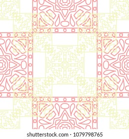 Seamless background.  Indian colorful vector background for wallpaper or cloth design. Abstract geometrical ethnic ornament with northern motifs. Vector texture.