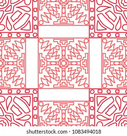 Seamless background.  Indian colorful vector background for paper or cover. Abstract geometrical ethnic ornament with northern motifs. Vector texture.