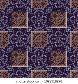 Seamless background.  Indian colorful vector background for wallpaper or cloth design. Abstract geometrical ethnic ornament with northern motifs. Vector texture.
