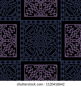 Seamless background.  Indian colorful vector background for fabric or paper. Abstract geometrical ethnic ornament with northern motifs. Vector texture.