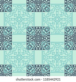 Seamless background.  Indian colorful vector background for wallpaper or cloth design. Abstract geometrical ethnic ornament with northern motifs. Vector texture.