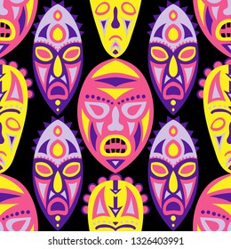 Seamless Background. Indian Seamless Pattern with Color Masks for Textile or Paper. 