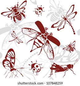 seamless background  insects