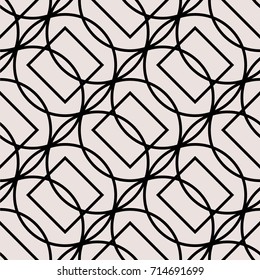 Seamless background with intersecting geometric shapes. Vector illustration. EPS10. Pattern with intersecting lines. Editable.