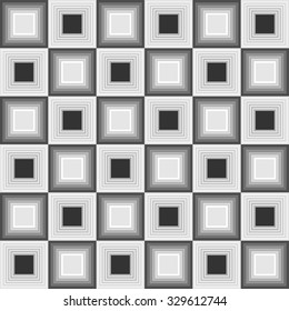 Seamless background with inverse square shapes in shades of gray in composition like chessboard, vector EPS10 