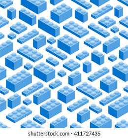 Seamless background. Isometric Plastic Building Blocks and Tiles
