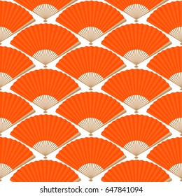 Seamless background from the Japanese fans. Pattern.