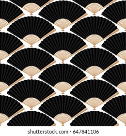 Seamless background from the Japanese fans. Pattern.