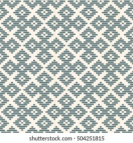 Seamless background. Japanese Kogin embroidery. Abstract pattern. Traditional ornament Hana-tsunagi. Geometric illustration. Simple asian ornament for stitching.