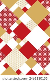 seamless background of Japanese patterns and squares
