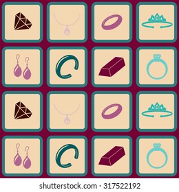 Seamless background with  jewelry icons for your design