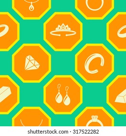 Seamless background with  jewelry icons for your design