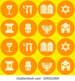 Seamless background with jewish symbols for your design