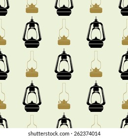 seamless background with kerosene lamp