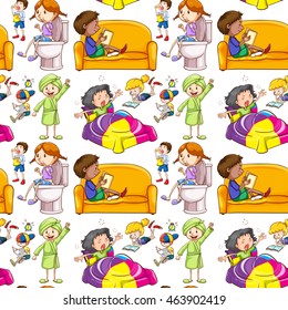 Fondo perfecto con niños haciendo muchas actividades ilustrativas