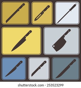 Seamless background with kitchen knifes for your design