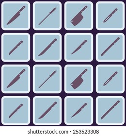 Seamless background with kitchen knifes for your design