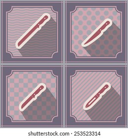 Seamless background with kitchen knifes for your design