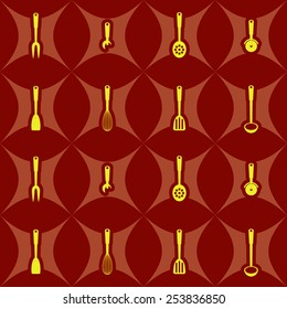 Seamless background with kitchen tools for your design
