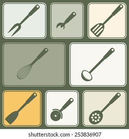 Seamless background with kitchen tools for your design