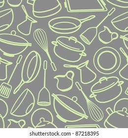 seamless background with kitchen utensil