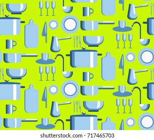 Seamless background with kitchen utensils