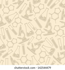 seamless background with laboratory equipment