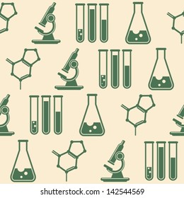 seamless background with laboratory equipment