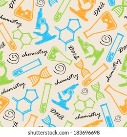 seamless background with laboratory equipment 