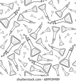 seamless background with laboratory equipment. Can be used for paper print, wallpapers, web design or textile. Vector illustration.