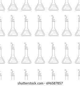seamless background with laboratory equipment. Can be used for paper print, wallpapers, web design or textile. Vector illustration.