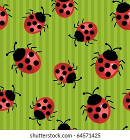 seamless background with ladybirds