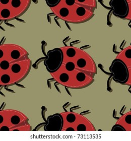 seamless background with ladybirds